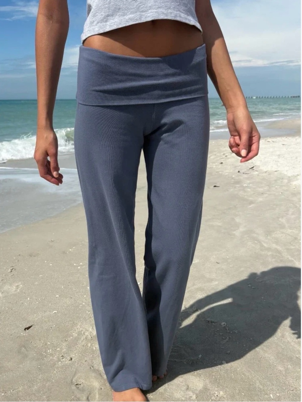 Brandy Melville Priscilla Pants- Faded Blue: Wide Leg- NEW